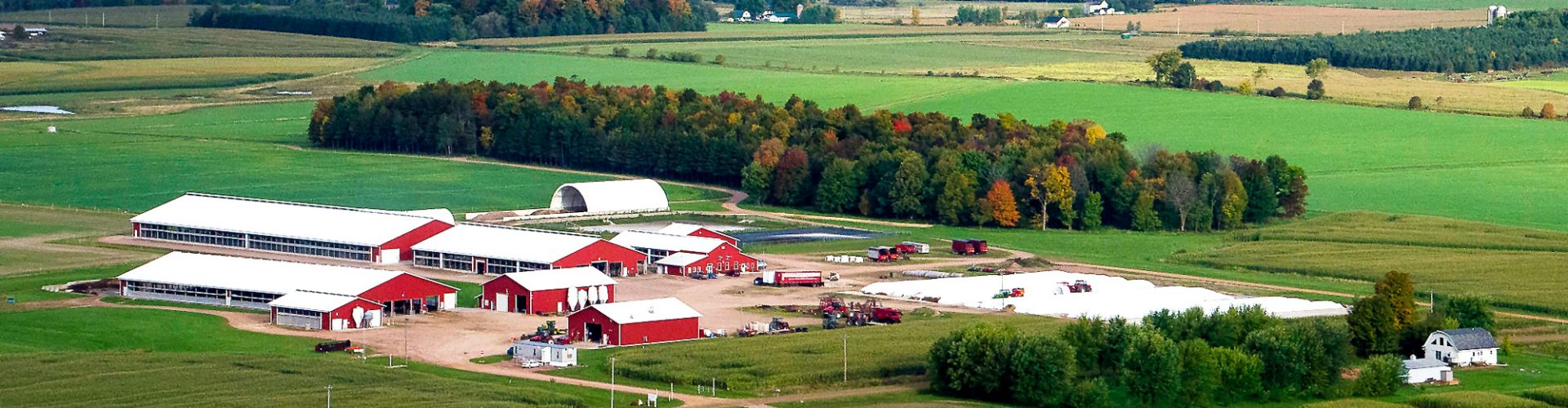 Aerial view of a Wisconsin farm