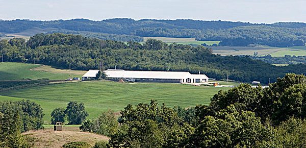 far away view of a farm
