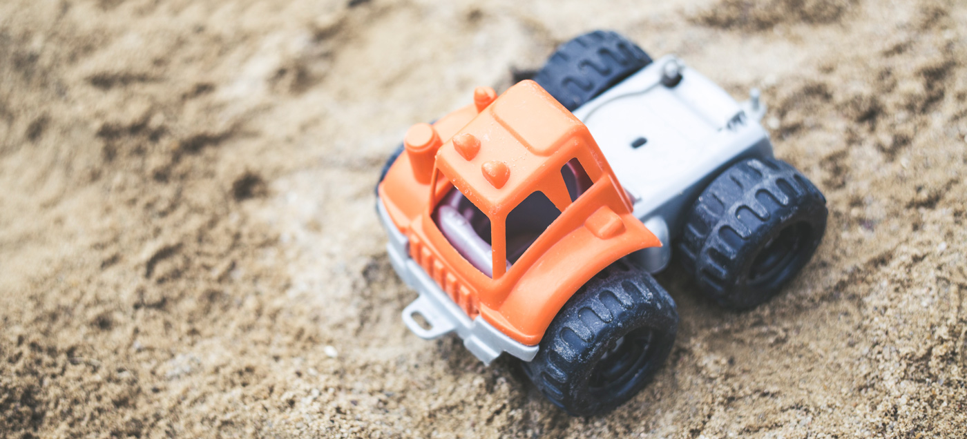 toy truck in the sand