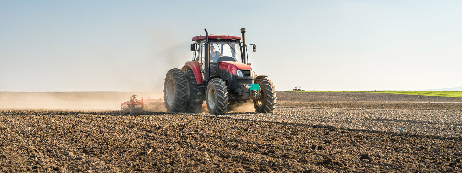 tractor in a field