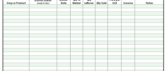 Recordkeeping Instructions and Templates for Small-Scale Fruit and Vegetable Growers